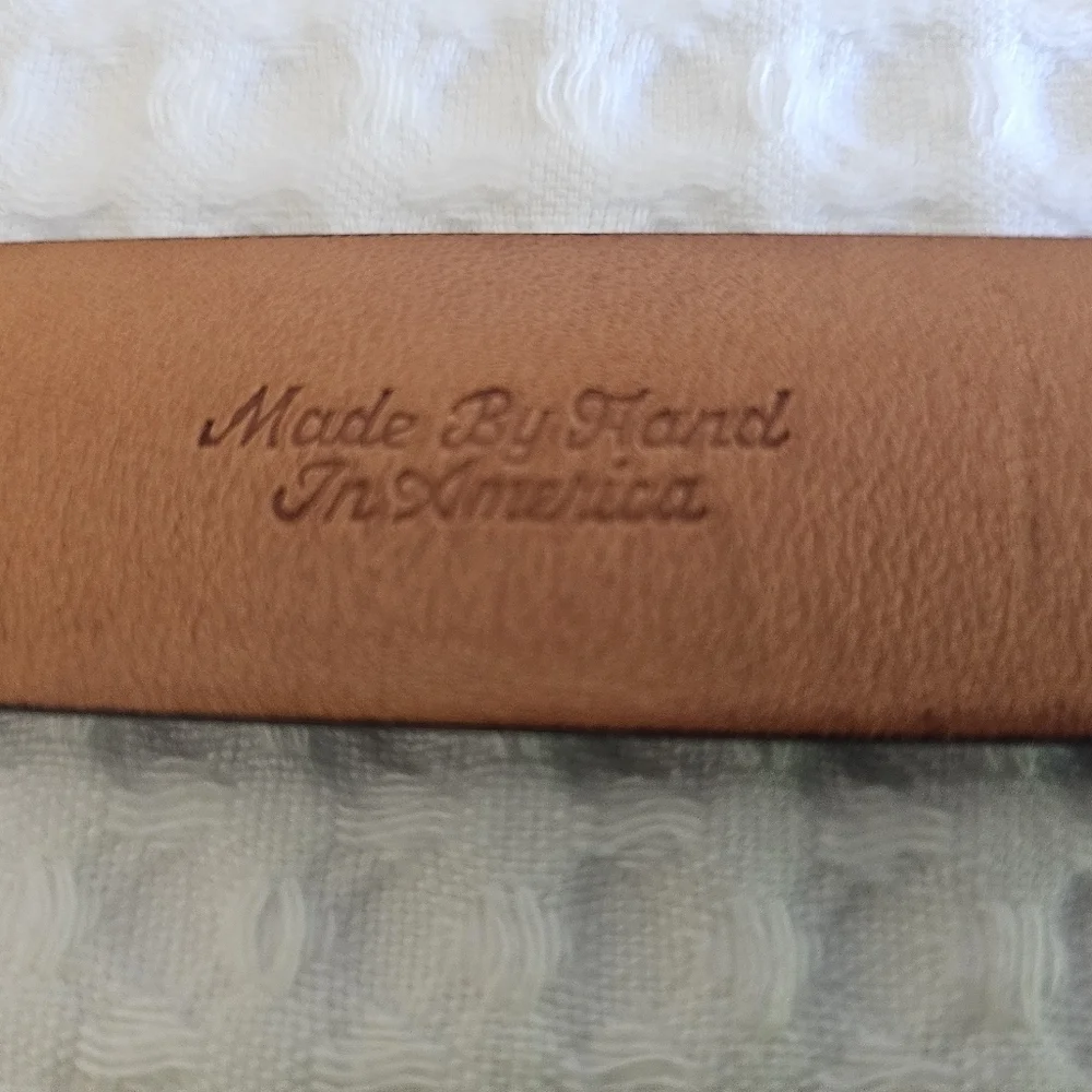 Martin Dingman Vintage Genuine Tanned Leather Belt Size 36